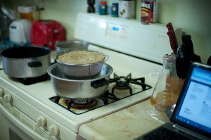 Mini-sparge in progress